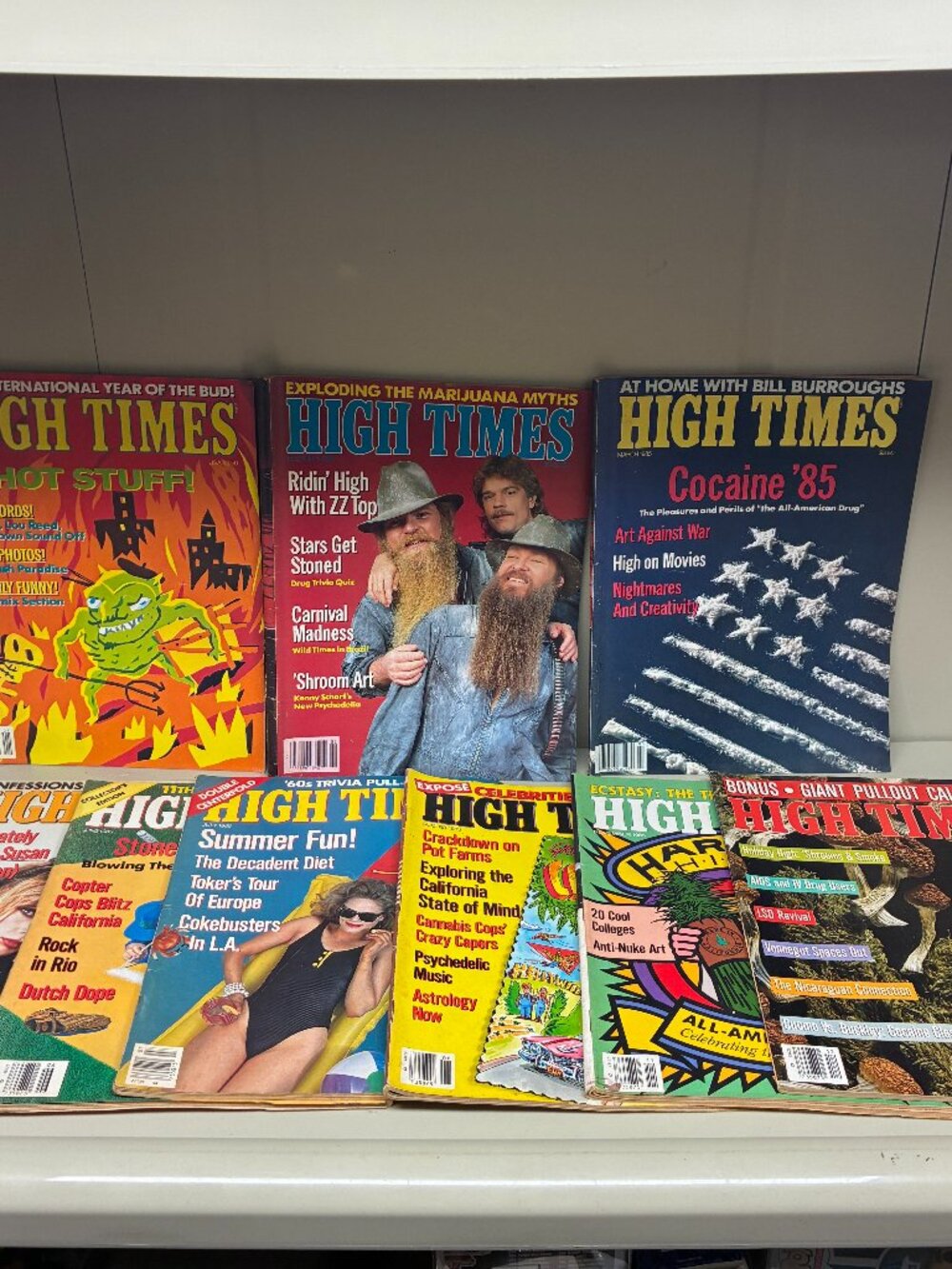 Vintage High Times Magazine Lot of 9 Issues 1985 Counterculture Cannabis Weed